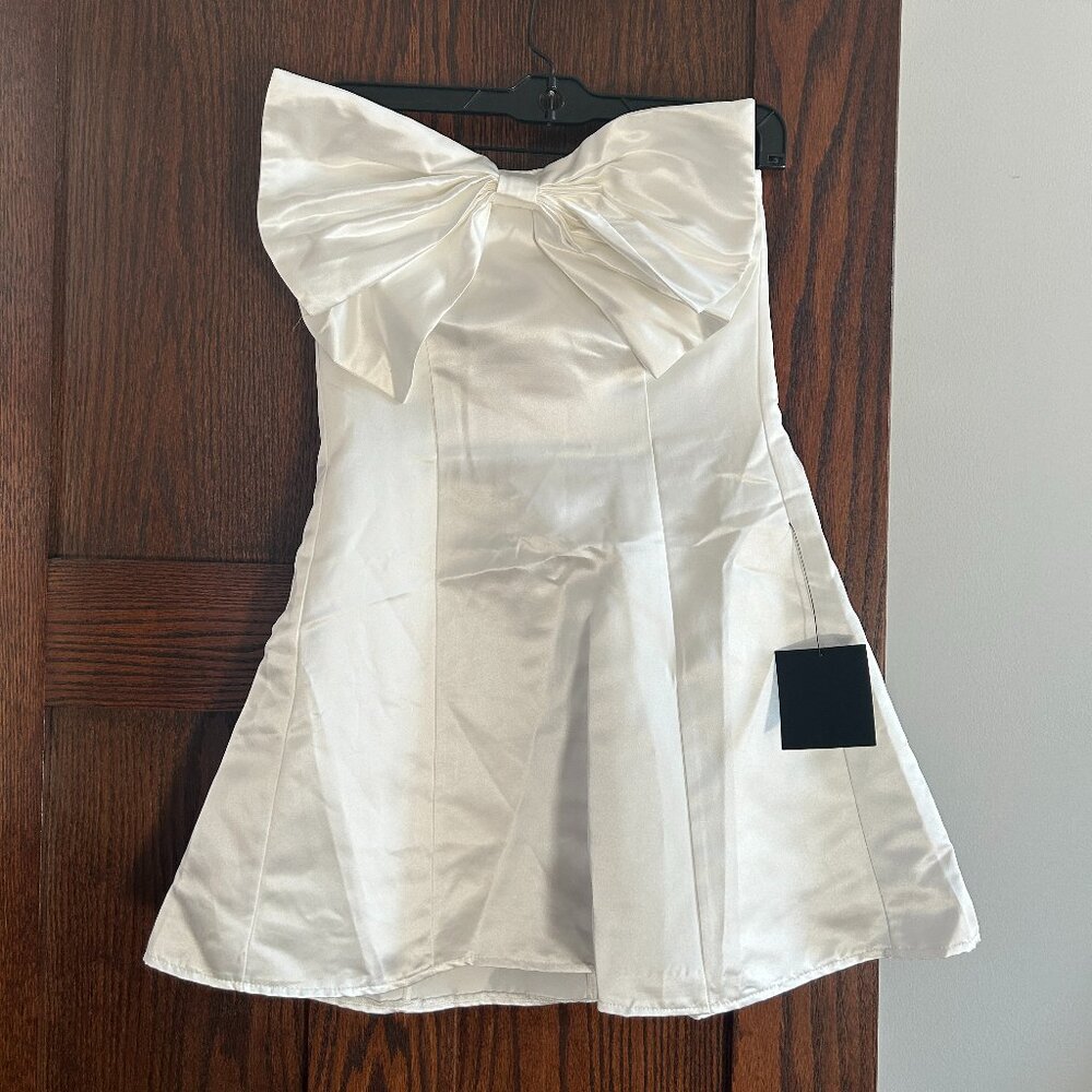 Satin Bow Strapless Dress - Picture 3 of 3